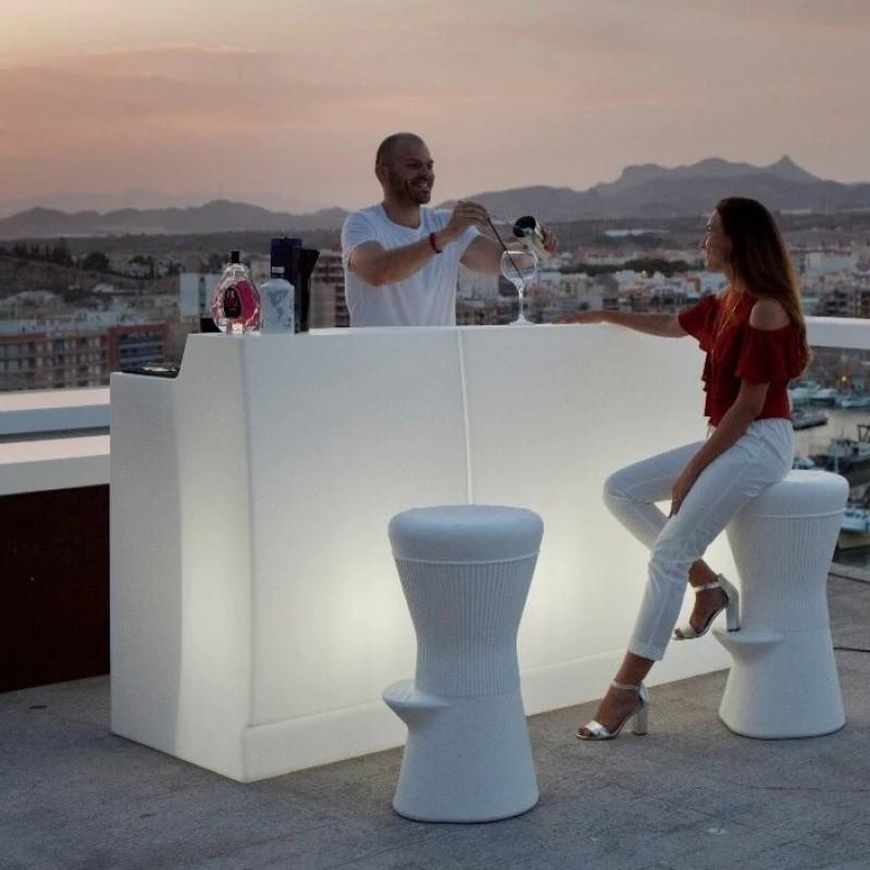 Bar design lumineux 120 cm - FIESTA de VONDOM avec éclairage LED et coloris glacier finition matte_0