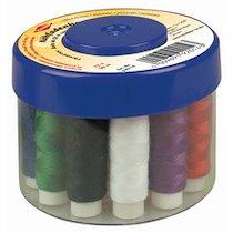 BOÎTE DE FILS À COUDRE, 12 PIÈCES, BLEU - LOT DE 6