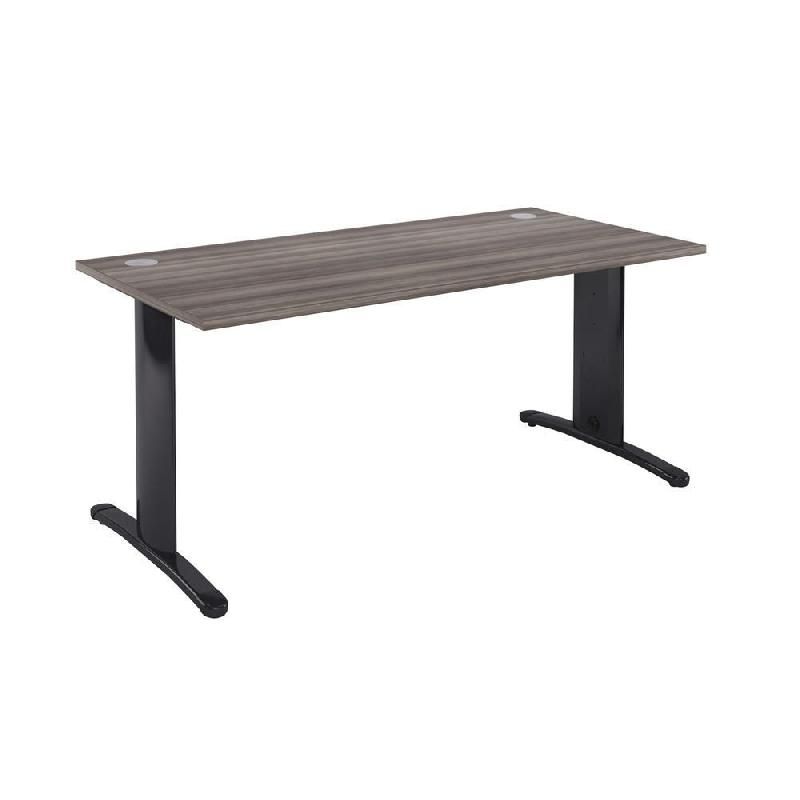 BUREAU COMPACT RETOUR À DROITE IMEDIA - L. 180 X P. 110 CM - PLATEAU CÈDRE - PIEDS ANTHRACITE