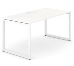 Bureau pied en o - droit l 1600 mm - blanc réf.    0005362_0