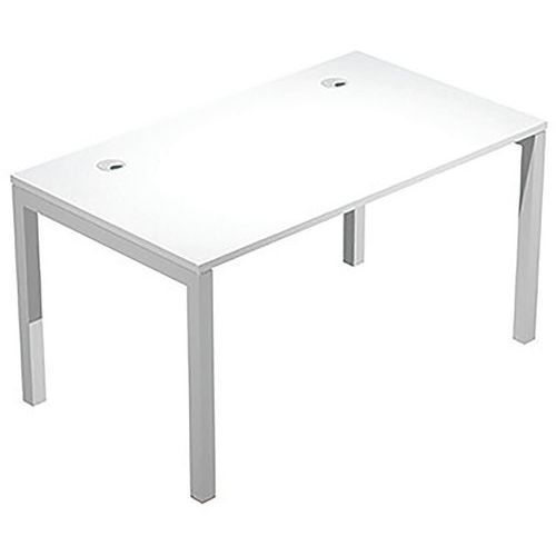 BUREAU PIED MÉTAL TRENDY ÉPAISSEUR 25MM - 140CM - BLANC GRIS - ARTARREDI