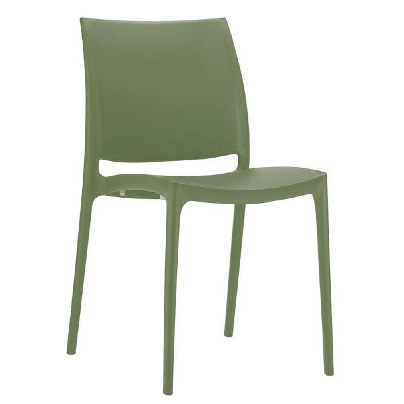 Chaise empilable d'extérieur en polypropylène Inca coloris vert olive_0