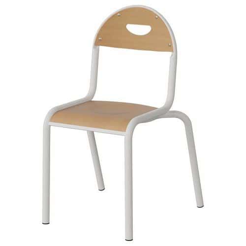 CHAISE MALIBU 4P T4 - ASS/DOS HÊTRE / ACIER BLANC 9016 - MANUTAN EXPERT