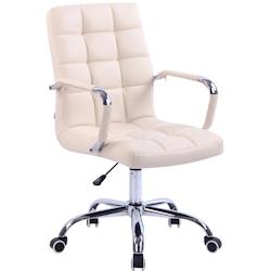 CLP Fauteuil de bureau Deli en similicuir Crème - beige polyester 19467704_0