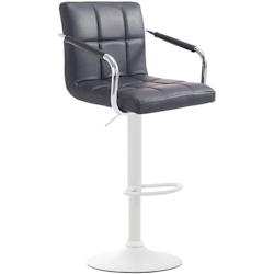 CLP Tabouret de bar Lucy V2  en similicuir avec Piètement en Métal Noir /Blanc - noir polyester 315664_0