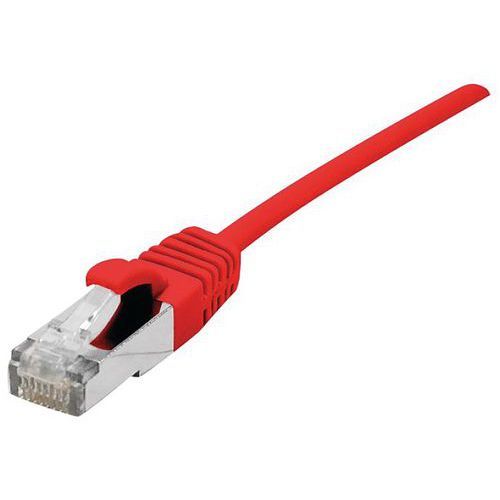 CORDON PATCH BLINDÉ RJ45 FIN ROUGE 10M CAT 6A S/FTP LSOH SNG - DEXLAN
