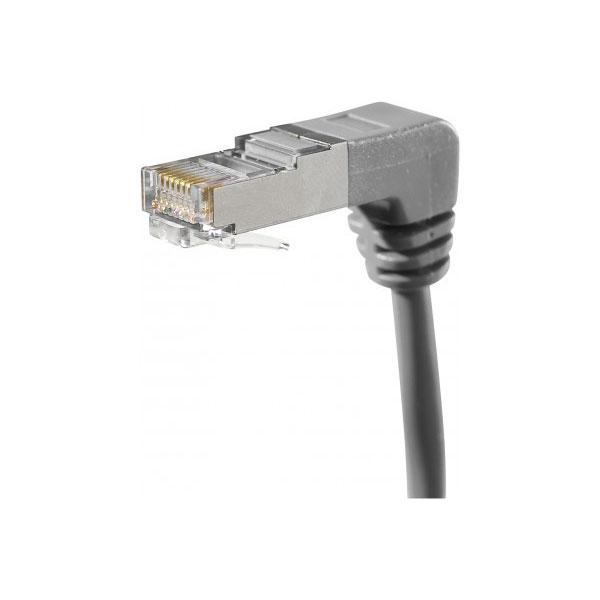 CORDON RJ45 CATEGORIE 5E F/UTP COUDE BAS GRIS - 0,3 M