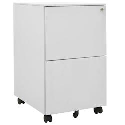 Décoshop26 - Caissons à tiroirs meuble de bureau sur roulettes 2 tiroirs 39 x 45 x 67 cm en acier gris clair DEC024577 - gris 3000254781769_0