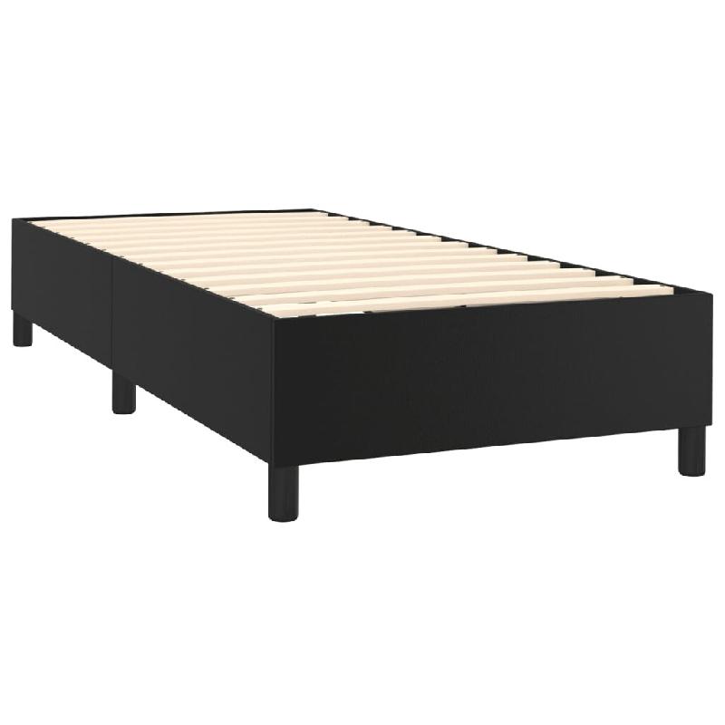 Décoshop26 - Sommier à lattes sur pieds cadre de lit 100x200 cm synthétique noir TDL0207042 - noir 3001156788009_0