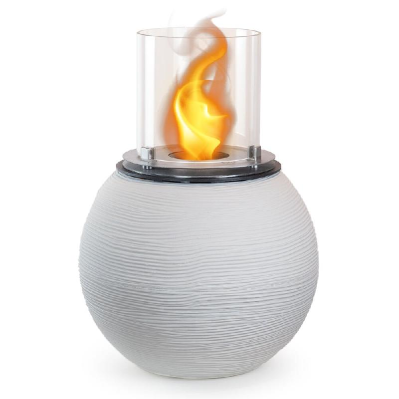 Divina Fire Brasero de jardin cheminée au bioéthanol pour intérieur et extérieur BOTTICELLI Blanc Perle d.40 x h54 - blanc 8056157806141_0