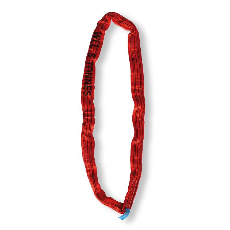 Élingue textile ronde en polyester - CMU 5 tonnes - longueur 6 m - rouge - norme EN 1492-2_0
