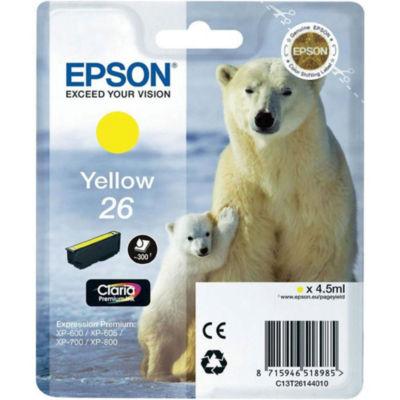 Epson 26 'Ours Polaire' Cartouche d'encre originale Claria Premium (C13T26144012) - Jaune_0