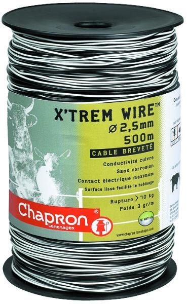 FIL X'TREM 2,5MM BLANC/NOIR 500M RUPTURE 70KG