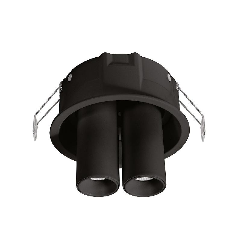 Gea Luce Spot Encastrable Orientable Gfa 2X8W Led 3000K Avec Double Spot Indépendant, Finition Noir Satiné, Ip20, Classe Ii - Gealuce - noir GFA1699_0