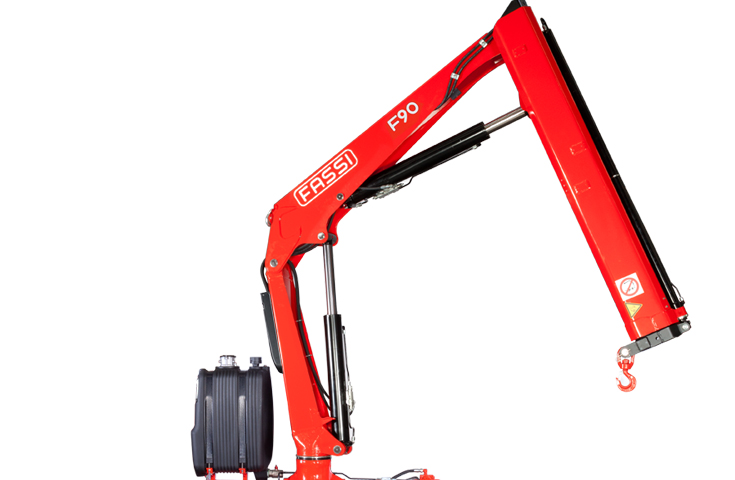 Grue auxiliaire Fassi F90B.0 e-active - Capacité de levage jusqu’à 9,20 tm - Bras hydraulique jusqu’à 12,60 m_0