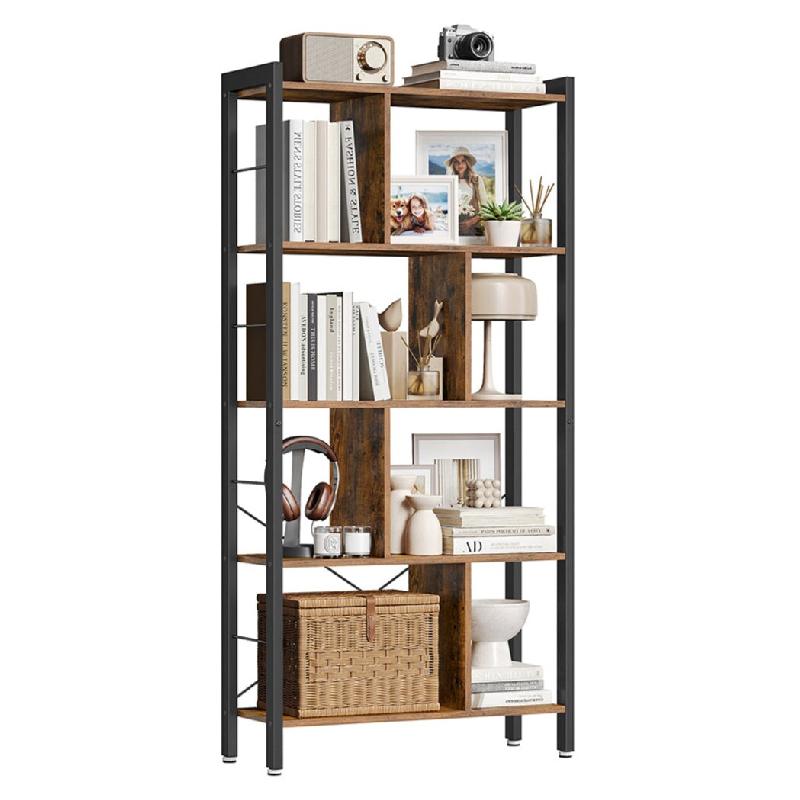 Helloshop26 - Bibliothèque de style industriel étagère de rangement à 4 niveaux meuble de rangement sur pied pour salon bureau 12_0004228 - 300022_0