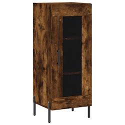 HELLLOSHOP26 - Buffet bahut commode armoire en bois d'ingénierie marron avec porte en verre - 34,5 x 34 x 90 cm_0