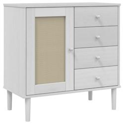 Helloshop26 - Buffet bahut commode armoire meuble de rangement organisateur cuisine salle de séjour salon aspect rotin 80 x 40 x 80 02_0036226 - 3000_0