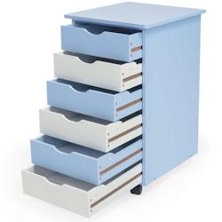 Helloshop26 - Caisson de bureau meuble en bois enfant 66 cm bleu et blanc 08_0000393 - 3000090741538_0