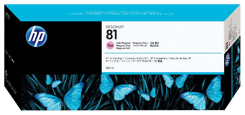 HP 81 cartouche d'encre teintée magenta clair 680 ml_0
