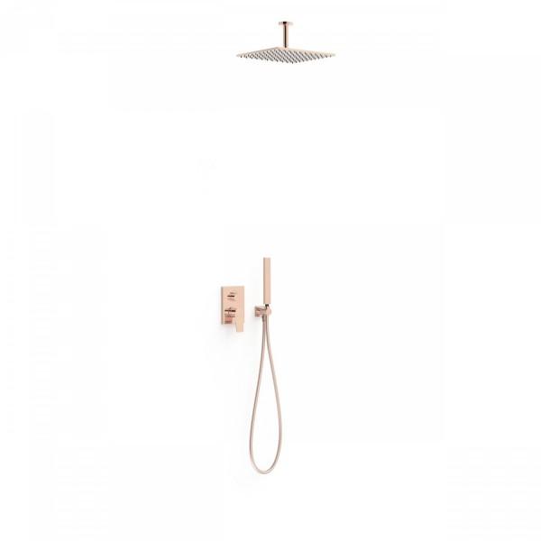 KIT DE DOUCHE ENCASTRÉ RAPID-BOX OR ROSE - TRES 21128003OP