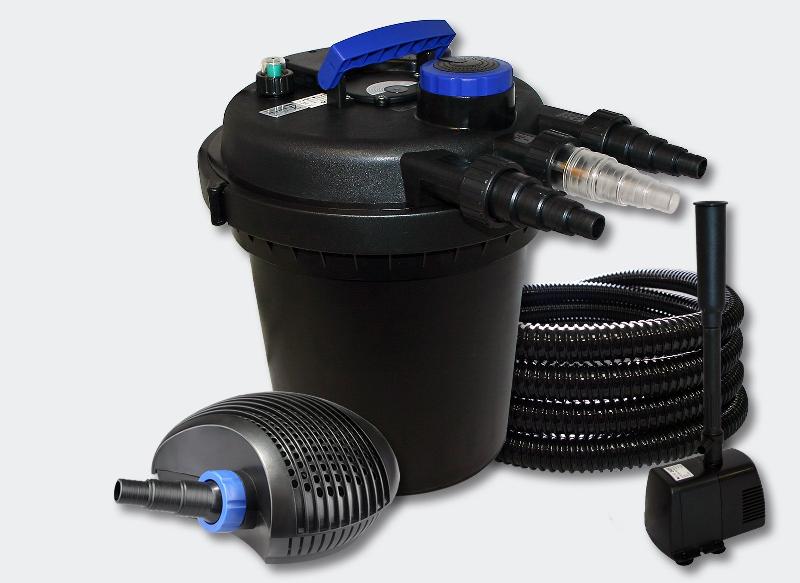 Kit filtration bassin pression 6000l 11 watts uvc 40 watts pompe tuyau fontaine 4216227
