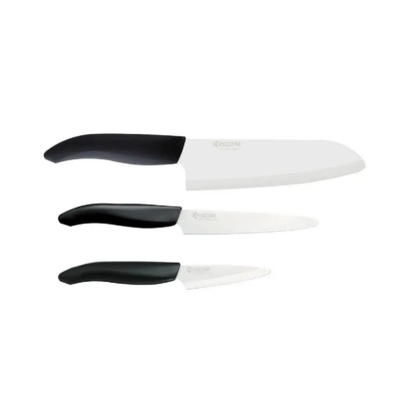 KYOCERA Set Chef 3 Couteaux De Cuisine En Céramique Fine ADB01791 - noir 4960664684212_0