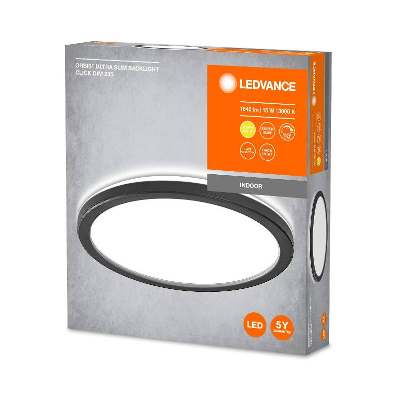 LEDVANCE ORBIS ULTRA SLIM, NOIR, Ø 23,5 CM