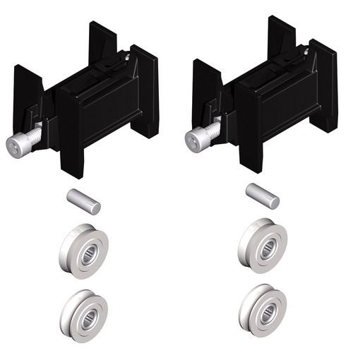 LOT DE 2 CHARIOTS SIMPLES POUR COULISSANT ALUMINIUM - CHARGE 110 KG LA CROISÉE DS