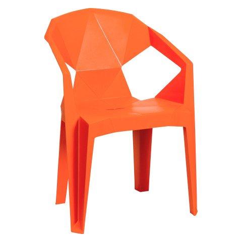 LOT DE 4 - CHAISE SASKIA - POLYPROPYLÈNE ORANGE - USAGE INTÉRIEUR ET EXTÉRIEUR