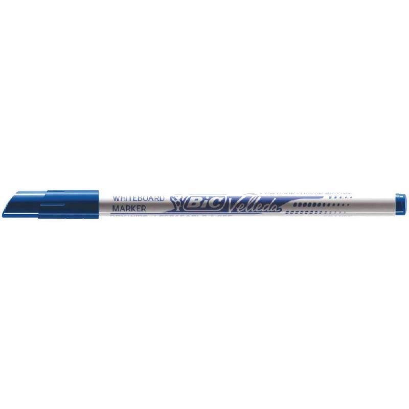 MARQUEUR POUR TABLEAU BLANC BIC VELLEDA 1721 - ENCRE LIQUIDE - POINTE OGIVE FINE - LARGEUR DE TRAIT DE 1,5 - ENCRE BLEUE - LOT DE 24