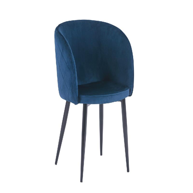 Mobiliara Fauteuil Carole velours bleu - A monter - bleu textile A06442/01_0