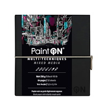 PAINTON NOIR CARNET COUSU 32F 14X14CM 250G - NOIR - LOT DE 2