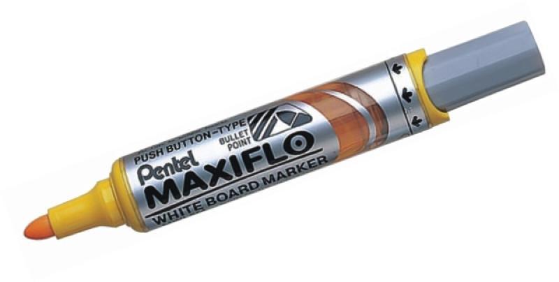 Pentel Maxiflo Green Label Marqueur pour Tableau Blanc à Pointe conique large Jaune - jaune plastique MWL5M-G_0