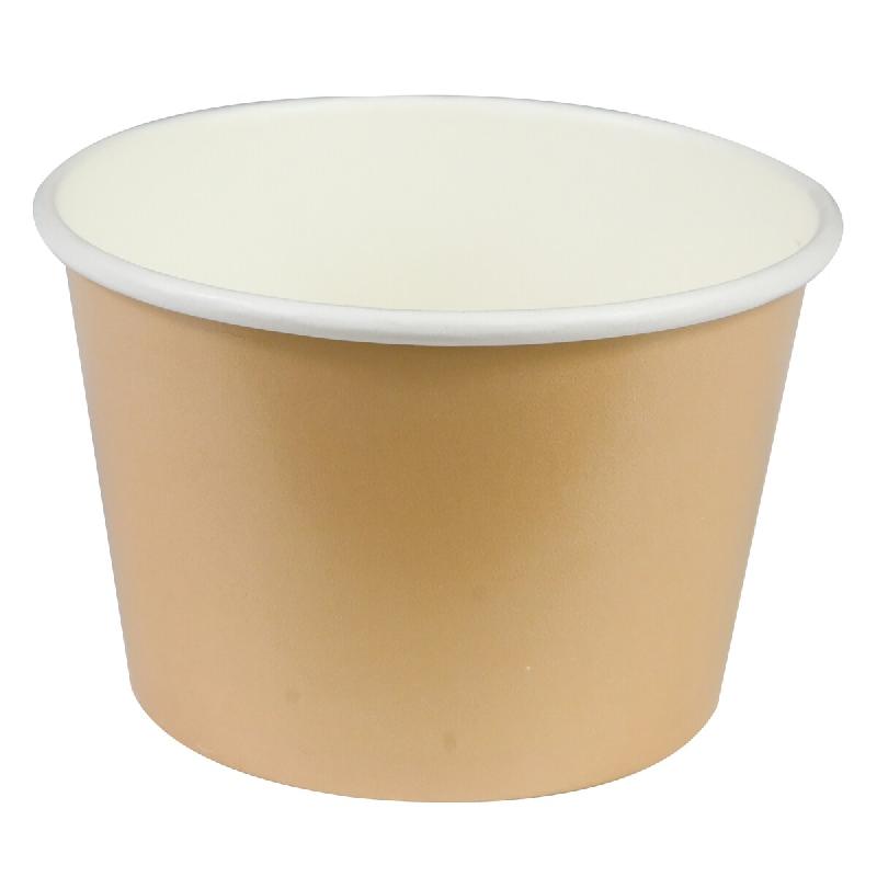Pot à Glace Beige 165ml NOVACUP VALUE PACK Carton Recyclable Sorbet Dessert Glacé Snacking VAE Nomade ø86x52mm Idéal Glace Artisanale - Lot de 500_0