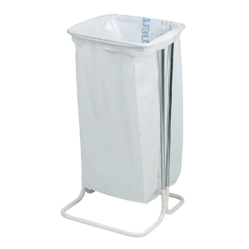 SUPPORT SAC POUBELLE D'INTÉRIEUR SUR PIED BLANC SANS COUVERCLE 110 L
