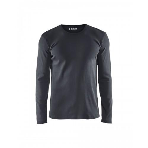 T-SHIRT DE TRAVAIL CÔTELÉ UNI À MANCHES LONGUES 3314 - GRIS FONCÉ - XL BLAKLADER