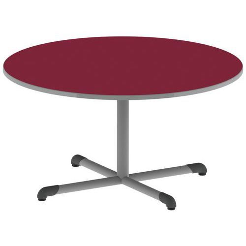TABLE BANDANA RONDE Ø120 T4 PC STRAT POLY. CERISE GRIS/9006 - MOBIDECOR