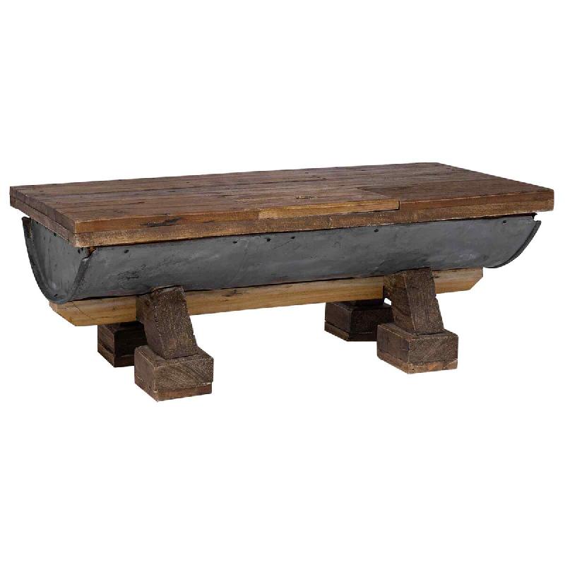 Table basse Naturel 90 x 50 x 35 cm bois Modèle Orion Office Minimal - 8721288550453_0