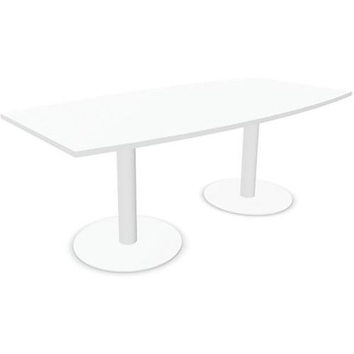 TABLE DE RÉUNION TONNEAU L200XP100 ÉP.25MM BLANC/BLANC - EOL