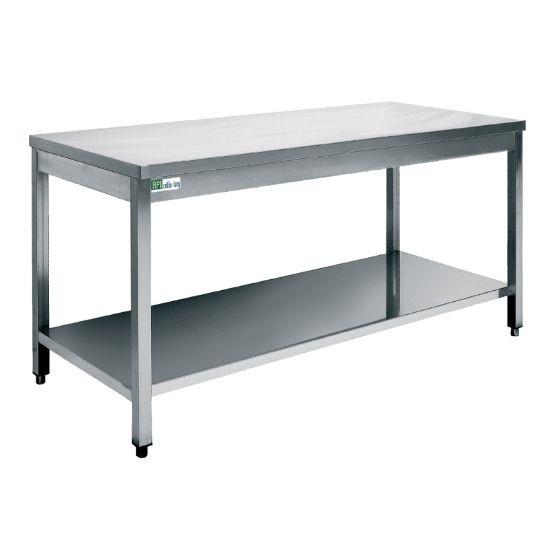 Table inox avec tablette inférieure - série 600 - long. 1600 mm (DC6016) AFI collin-lucy_0