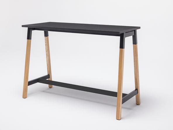 Table haute pieds bois massif design_0