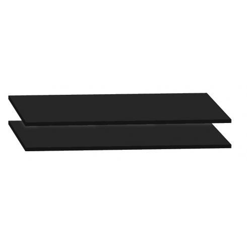 LOT DE 2 TABLETTES NOIRES EN MÉTAL POUR ARMOIRE À RIDEAUX DÉMONTABLES LARGEUR 120 CM