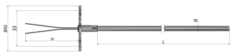 Thermocouple chemisé interchangeable - sortie fils - TM60 - Types K, N, J, T, E, R, S, B - Diamètres Ø 3, 4.5, 6, 8 mm - Matériaux Inconel 600, AISI310, AISI316, AISI321_0