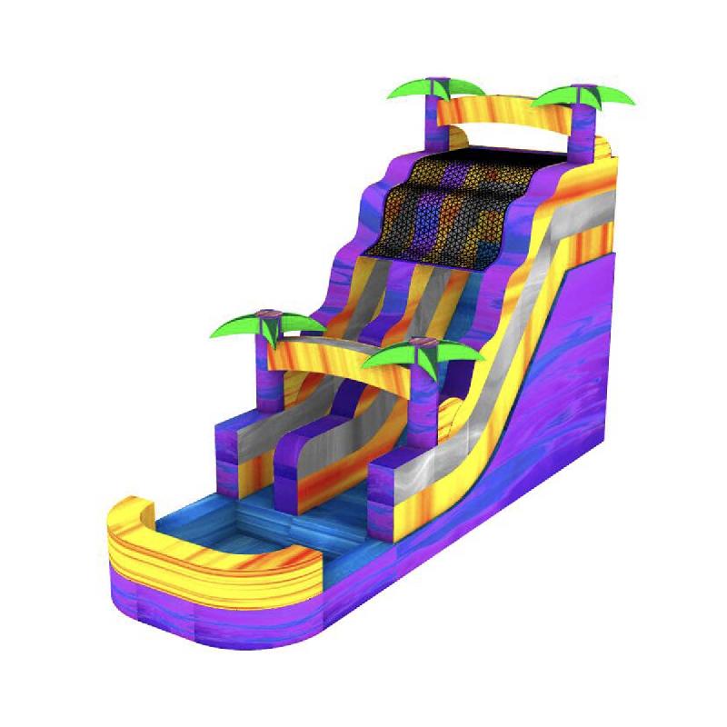 Toboggan aquatique Purple Palms - Réf. WS24-RB - 8,5m de long avec piscine gonflable intégrée_0