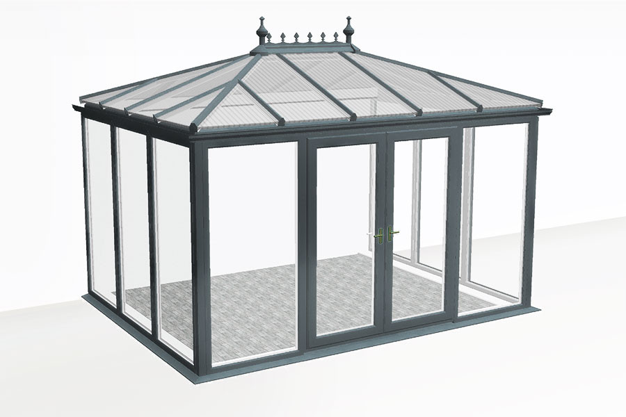 Véranda sur mesure NOTTINGHAM V4 - Version Vitrage sans Imposte_0