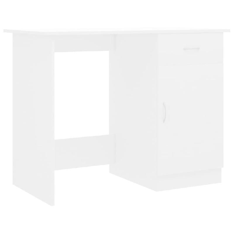 VidaXL Bureau Blanc 100x50x76 cm Bois d'ingénierie Modèle Nova Plus - blanc 801080_0