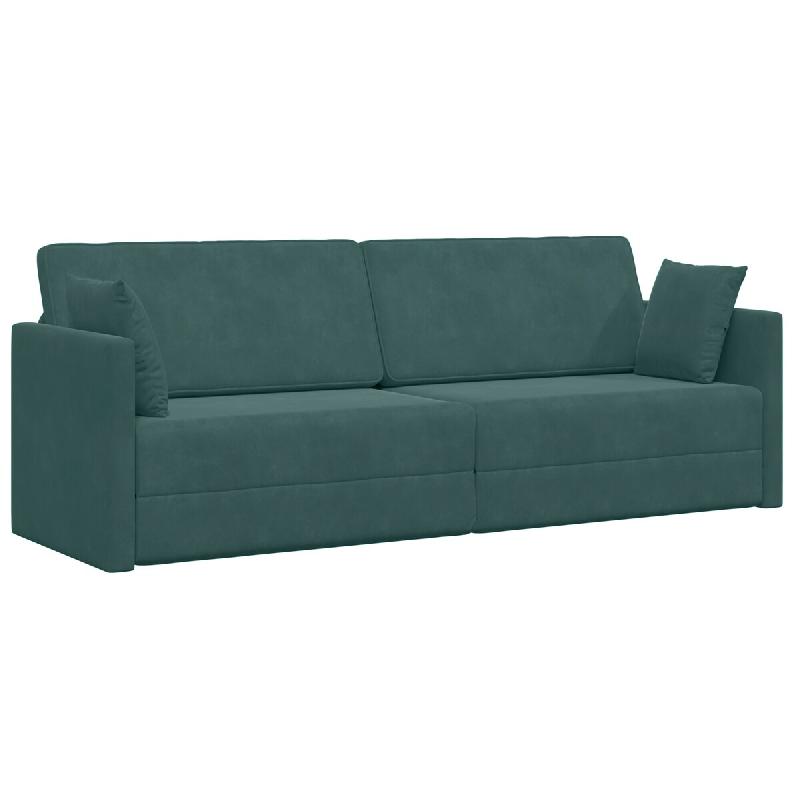 VidaXL Canapé-lit au sol 200cm Vert foncé Velours Modèle Zerveline - 4106728_0