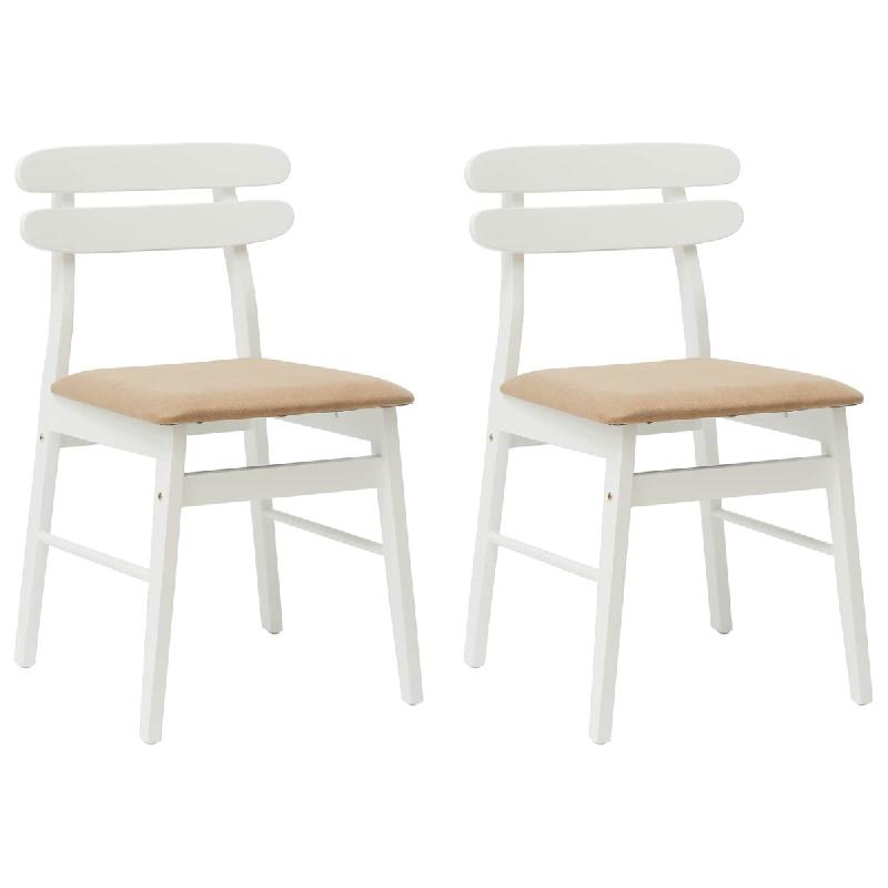 VidaXL Chaise de salle à manger 2 pcs Blanc et marron Modèle Atlas Confort Plus - 42020517_0