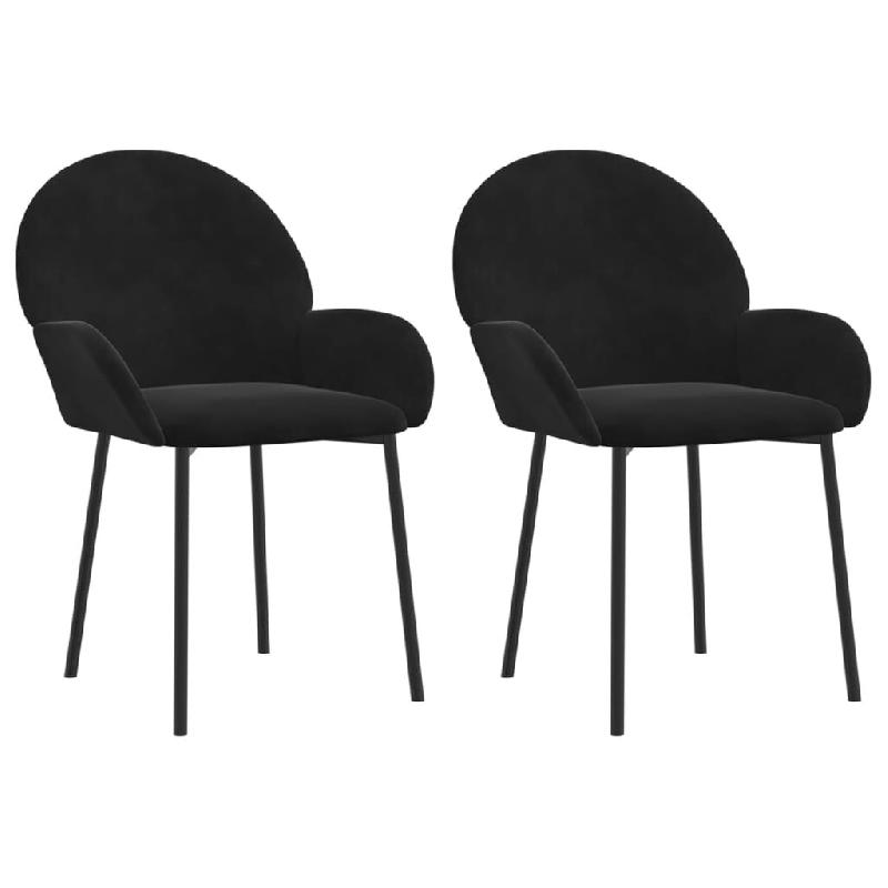 VidaXL Chaises à manger lot de 2 Noir Velours Modèle Corvessal - 344769_0